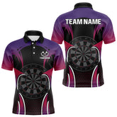 Maxcorners Colorful Gradient Dartboard Halftone Pattern Darts Shirt For Men - Custom Name LM1625