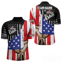 Maxcorners American Flag Dart Boards Dart Shirts For Men, Custom Dart Jerseys LM014