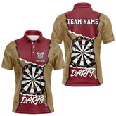 Maxcorners Custom Yellow&Red Grunge Style Darts Board Dart Shirts For Men, Dart Team Jerseys