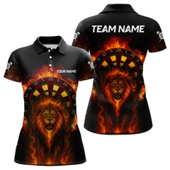 Maxcorners Darts Dartboard Flame Lion Dart Shirts Custom Dart Team Shirt For Men, Dart Jerseys