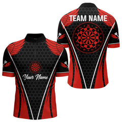 Maxcorners Darts Halftone Pattern Dartboard Custom Red Dart Shirt For Men, Dart Team Jerseys