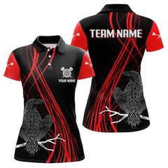 Maxcorners Custom Red Lines Celtic Raven Dart Arrows Dart Shirt For Men, Dart Team Jerseys