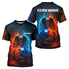 Maxcorners Custom Red And Blue Cobra Pickleball Ball T-Shirt For Men Outfits Pickleball Jersey MT2009