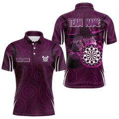 Maxcorners Custom Purple Dartboards And Witch Dart Shirts For Men, Dart Team Jerseys LM243