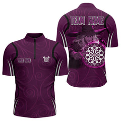 Maxcorners Custom Purple Dartboards And Witch Dart Shirts For Men, Dart Team Jerseys LM243
