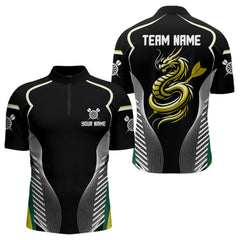 Maxcorners Custom Dragon With Dart Arrows Polo & 1/4 Zip Shirts For Men, Dart Team Jerseys
