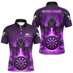 Maxcorners Fire Flame Dragon Purple Darts Custom Men Darts Jersey Flaming Darts League Shirt