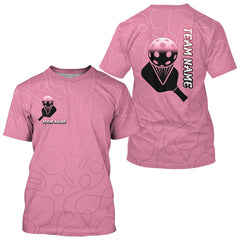Maxcorners Custom Pink Pickleball T-Shirt For Men With Paddle & Ball, Pickleball Team LM0803