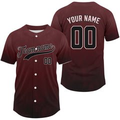 Maxcorners Red Custom Minimalist Jersey - Personalized Baseball Shirt For Men With Name & Number LM0409