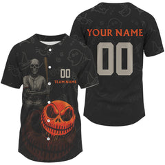Maxcorners Men's Halloween Baseball Jersey Personalized Funny Halloween Shirt For Baseball Lovers LM2608