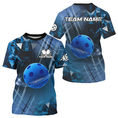 Maxcorners Custom Lightning Blue Pickleball Ball T-Shirt For Men Outfits 3D Pickleball Jerseys MT0609