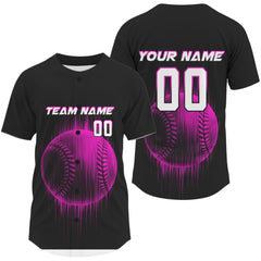 Maxcorners Men's Baseball Jersey Personalized Baseball Glitch Streak, Baseball Shirt For Newborn | Purple LM2608