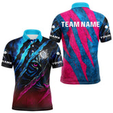 Maxcorners Blue & Pink Claw Scratch Fierce Tiger Darts Shirt For Men - Custom Team Name LM1625