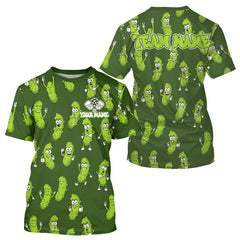 Maxcorners Custom Green Pickle Funny Pickleball T-Shirt For Men Outfit Pickleball Gifts For Lover LM0409