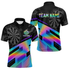 Maxcorners Custom Dartboard Holographic Dart Shirt For Men Outfit Polo Dart Team Jersey MT0609