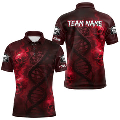 Maxcorners Dart's In My DNA Personalized Red Dart Shirt For Men Skull Dartboard Dart Team Shirts LM1708