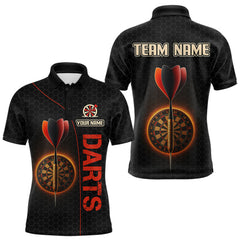 Maxcorners Red Flaming Dartboard & Dart Arrow Darts Shirt For Men - Custom Team Jersey TU2606