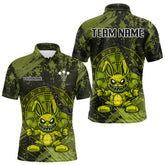 Maxcorners Crazy Rabbit Dartboard Arrows Grunge Darts Shirt For Men - Custom Name & Team | Opt2 - Military LM3006