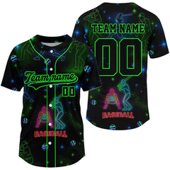 Maxcorners Cyberpunk Baseball Jersey For Men - Futuristic Design With Custom Name & Number LM2608