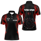 Maxcorners Custom Men's Darts Shirt With Red And Darkness Dartboards, Darts Team Jersey