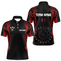 Maxcorners Custom Men's Darts Shirt With Red And Darkness Dartboards, Darts Team Jersey