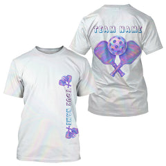Maxcorners Personalized Holographic Pickleball T-Shirt For Men Custom Holo Pickleball Team Jersey LM2608