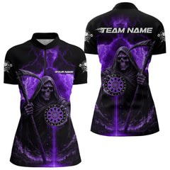 Maxcorners Custom Lightning Purple The Grim Heaper Dartboard Dart Polo Shirt For Men Dart Team Jerseys MT1309