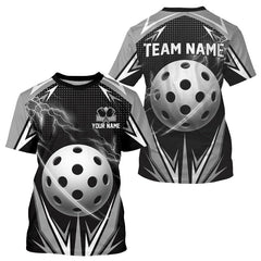 Maxcorners Custom White Thunder Lightning Pickleball Ball T-Shirt For Men Pickleball Team Jersey LM1501