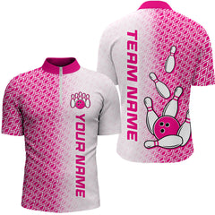 Maxcorners Pink Bowling Jersey Customized Name 3D Shirt