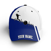 Macorners Personalized Bowling 3D Cap, Custom Bowling Hat For Men Women, Bowling Pin & Ball Cap With Name