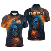 Maxcorners Custom Dinosaur Bowling Team Shirt Unisex Bowling Jersey for Men Polo & 1/4-Zip LM2408
