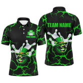 Maxcorners Personalized Bowling Patrick Day Shirt For Men Lucky Bowling Jersey Green