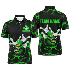 Maxcorners Personalized Bowling Patrick Day Shirt For Men Lucky Bowling Jersey Green