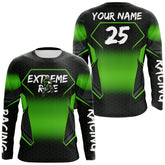 Maxcorners Custom Motocross Jersey Kid Men Women Upf30+ Green Dirt Bike Shirt MX Off-Road Rider Motorcycle MT2809