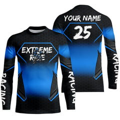 Maxcorners Custom Motocross Jersey Kid Men Women Upf30+ Blue Dirt Bike Shirt MX Off-Road Rider Motorcycle MT2809