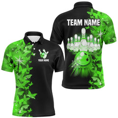 Maxcorners Butterfly Bowling Polo Shirts For Men Women Custom Bowling Jersey Team