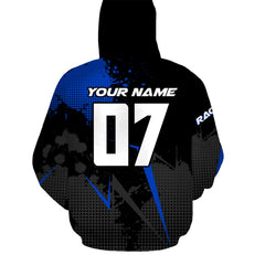 Maxcorners Custom Blue Quad Bike Hoodie Men Women Extreme ATV Motocross Hooded Jersey For Adult MT2709