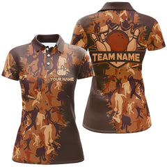 Maxcorners Custom Bowling Shirts Men Camo Bowling Jersey Team League Bowling Polo Shirt | Purple