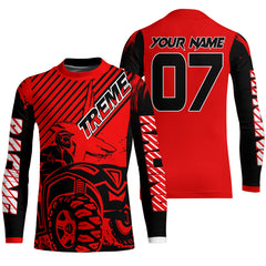 Maxcorners Custom Quad Bike Jersey Kid Men Women Upf30+ Red ATV Motocross Shirt Extreme Rider PDT841 MT2809