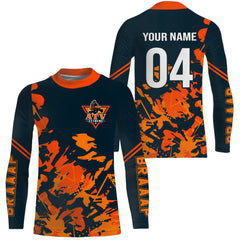 Maxcorners Custom ATV Motocross Jersey Kid Men Women UPF30+ Orange Quad Bike Shirt Off-Road PDT844 MT2809