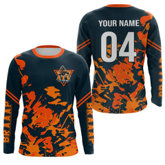 Maxcorners Custom ATV Motocross Jersey Kid Men Women UPF30+ Orange Quad Bike Shirt Off-Road PDT844 MT2809