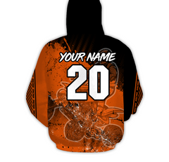 Maxcorners Custom ATV Motocross Hooded Jersey Orange Men Women Off-Road Quad Bike Hoodie Extreme PDT913 MT2809