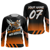 Maxcorners Custom ATV Motocross Jersey Orange Upf30+ Kid Men Women Quad Bike Shirt Extreme Off-Road PDT846 MT2809