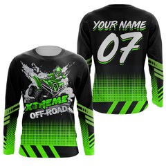 Maxcorners Custom ATV Motocross Jersey Green Upf30+ Kid Men Women Quad Bike Shirt Extreme Off-Road PDT846 MT2809
