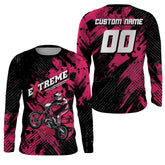 Maxcorners Custom Dirt Bike Jersey Kid Men Women Upf30+ Pink Motocross Racing Shirt Motorcycle MT2709