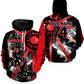 Maxcorners Custom Red ATV Motocross Hoodie Men Women Freestyle Off-Road Quad Bike Hooded Jersey PDT912 MT2809