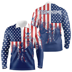 Maxcorners Custom Patriotic Golf Polo Shirts for Men Women Team Golf Shirts Personalized LM2007