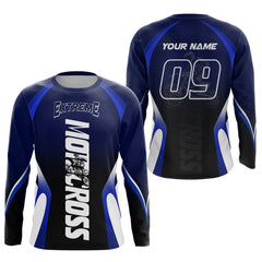 Maxcorners Custom Blue Motocross Jersey for Men Kid Women Racing Dirt Bike Off-road Shirt LM2809