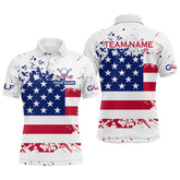 Maxcorners Custom Us Flag Golf Polo Shirt Patriotic American Flag Golf Polo For Men Women