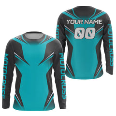 Maxcorners Blue Motocross Racing Jersey Custom Dirt Bike Shirt for Kid Women Men Off road Shirts LM2809